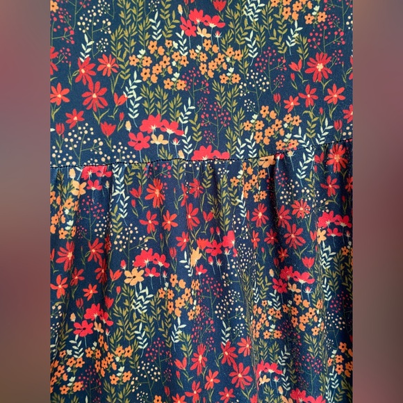 POPSY Ditsy Floral Print Tiered Hem Midi Dress w/ Pockets Size 18 US/ 22 UK - Picture 6 of 16